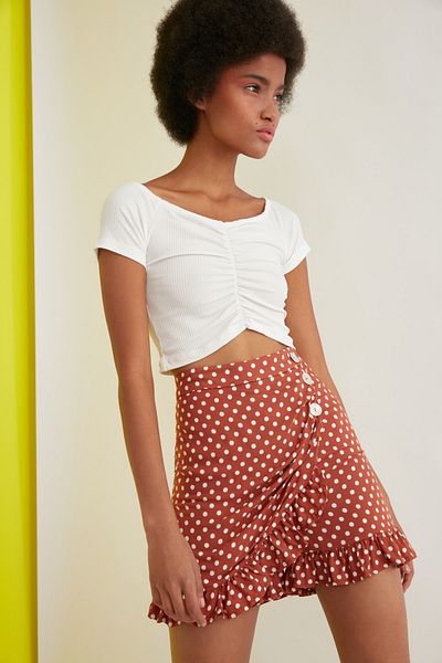 Kolekcia Trendyol Dlaždice Polka Dot Woven Shorts Sukňa TWOSS21SR0472