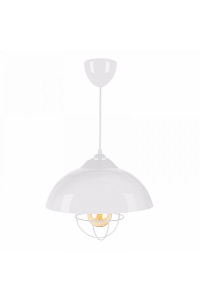 HOMİNG Industrial White Caged Pendant - Artgift Aag-1867