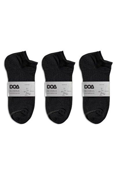doashop Doa Sılvertch Organik Pamuklu Gümüşlü Kısa Çorap - 3 Çift