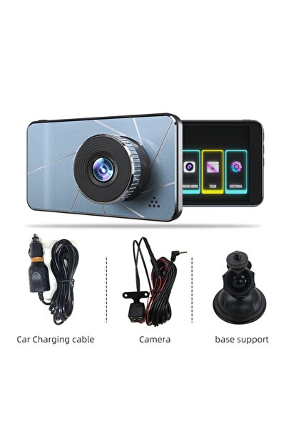 EXVOL Park Kameralı 4'' 1080p Full Hd Dokumatik Araç Içi Yol Kayıt Kamerası