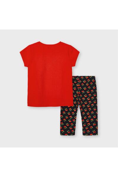 MAYORAL Girl's Orange Printed T-Shirt Tights Set 3741