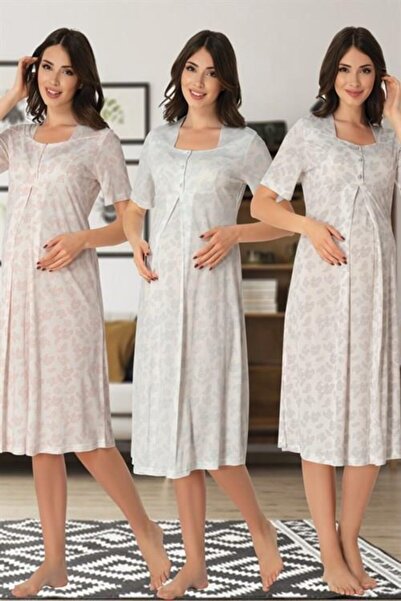 Lohussa Effort Siva Letnja Sa deznom Trudnička Noćna Haljina