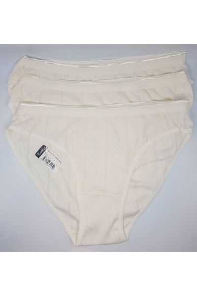 Tutku Γυναικεία εσώρουχα μπικίνι Jacquard Ecru 12 Pack Fua Shop 679