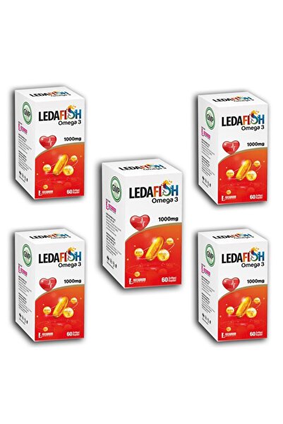 LedaPharma Ledafish Omega 3 1000Mg 60 Softgel Capsules X5 Pieces