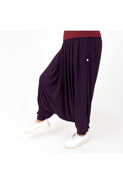 ÖZÖZKANLAR Women's Plum Pocket Sandy Hoby Shalwar