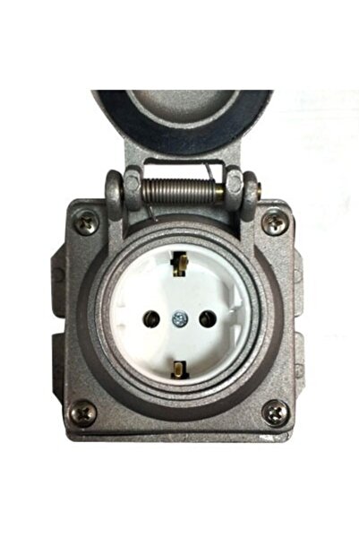 marketcik Alüminyum Döküm Sıva Üstü Kapaklı Topraklı Priz