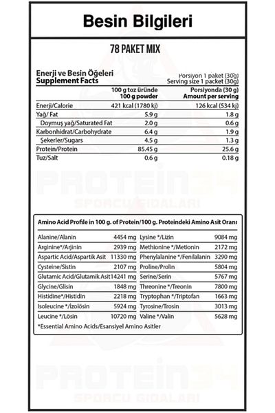 Hardline Whey 3 Matrix 30 gr X 78 Pieces (2340 gr) Mix Aroma