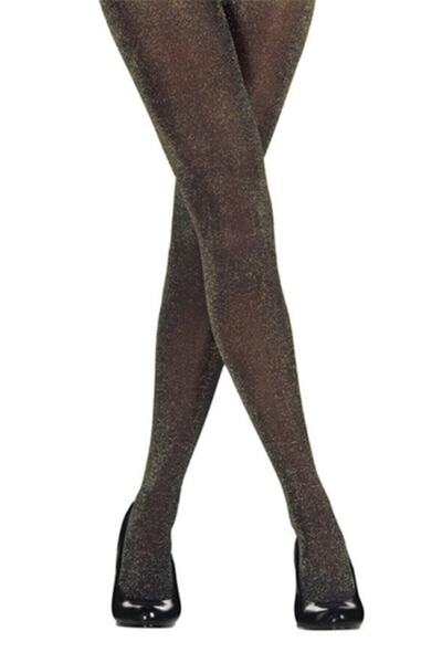 Penti جوارب طويلة نسائية لامعة منقوشة باللون الأسود