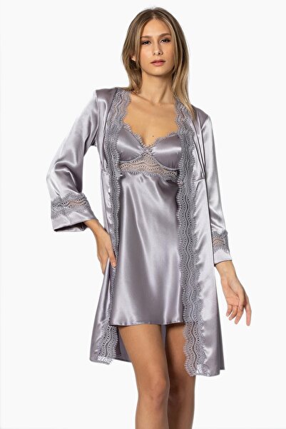 Pierre Cardin 6010 طقم ثوب نوم من الساتان مكون من 6 قطع