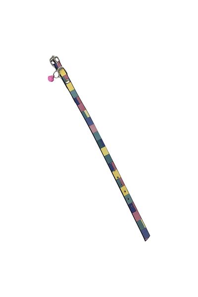 Elite Colorful Block Patterned Cat Collar with Bells