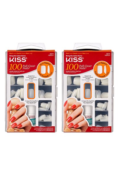 Kiss Renksiz Takma Tırnak Seti Yapıştırıcılı 100lü Avantajlı Paket X 2 Adet