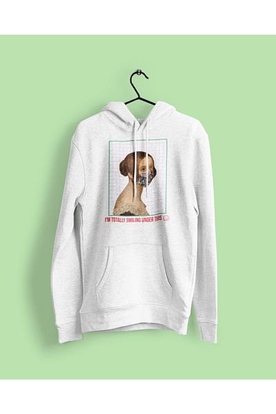 Raf Coll Unisex Λευκό φούτερ με κουκούλα εποχής