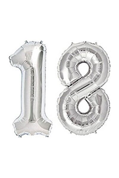 Folyo Balon - 18 Yaş - Doğum Günü - Gümüş - 70cm