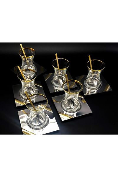 ÖzSa Home Gold Tea Set 18 Pieces