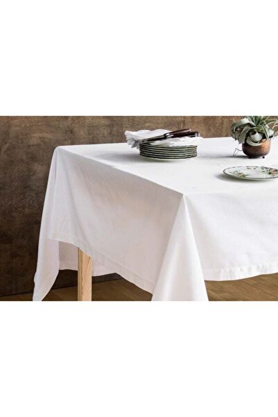 PİKKO HOME مفرش طاولة كتان أبيض إكرو - 145*240 سم