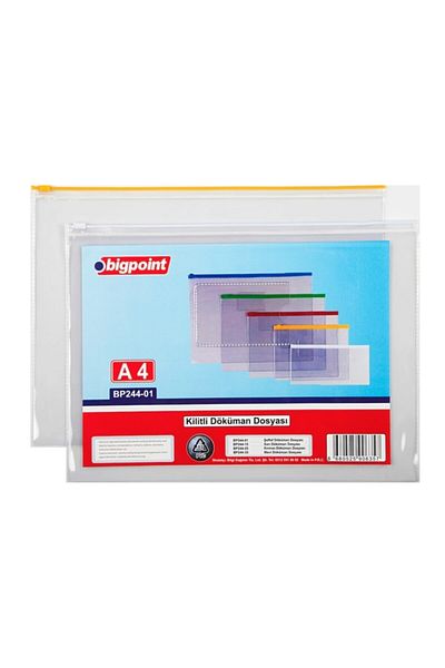 Bigpoint ملف مستندات أصفر مقاس A4 PVC - 12 كيسًا