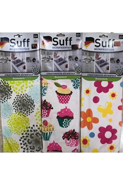 alişverişhome Suff 2 Adet Mikrofiber Bez 40x40 Tezgah Üstü Kurulama Temizlik Bezi