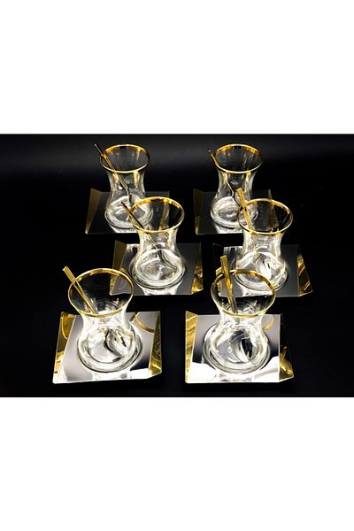 ÖzSa Home Islamoğlu Avons Gold Tea Set 18 Pieces