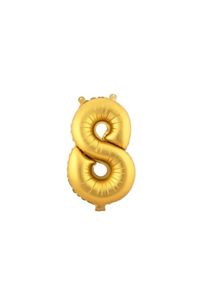 8 (gold) Rakam Folyo Balon - 90 Cm - Altın Folyo Rakam Balon