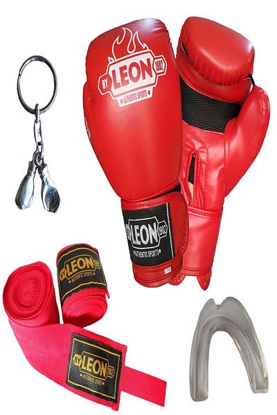 By Leon 1982 Leon Blade Training Boxing, Kickboxing and Muay Thai Gloves Keychain Mouthguard and Bandage Set 3.5 M