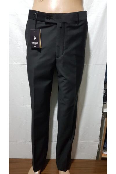 LAMPART Erkek Siyah Poliviskon Kumaş Pantolon