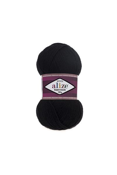 Alize Wool Superwash 60 Μαύρο