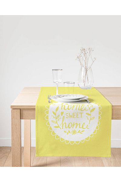 Realhomes Alergăr decorativ din piele de căprioară cu imprimare digitală Home Sweet Home