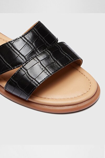 Aldo Γυναικείες μαύρες παντόφλες από γνήσιο δέρμα