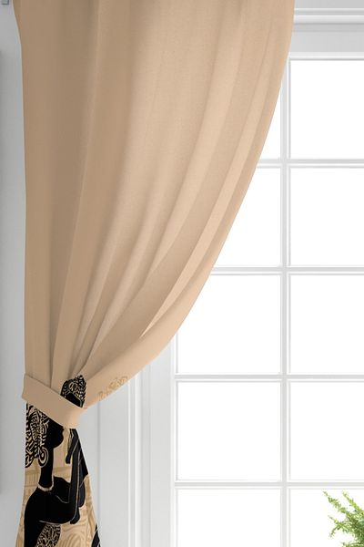 Realhomes Single Wing Ethnic Pattern Backdrop with Baby African Woman Motif Modern Digital Printed Background Curtain