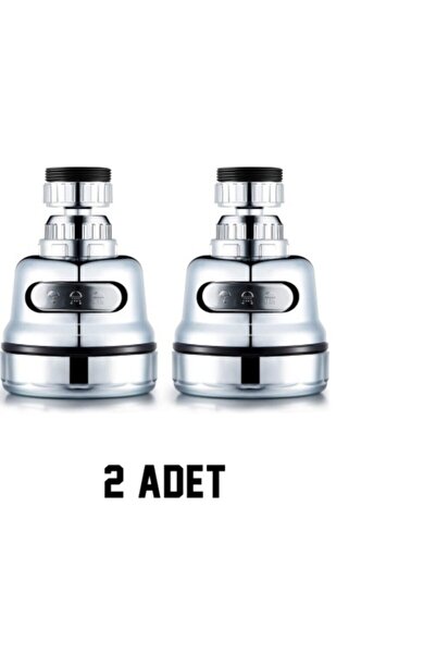 AKCAKESE 2 Adet 3 Fonksiyonlu Krom Musluk Başlığı %70 Su Tasarruflu Mutfak La...