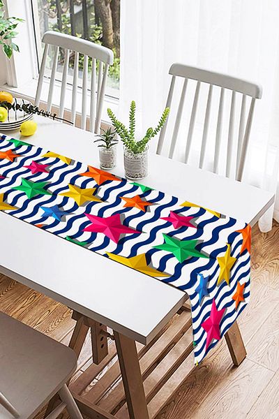 Realhomes Zigzag 3D Star Pattern Design special Suede Runner