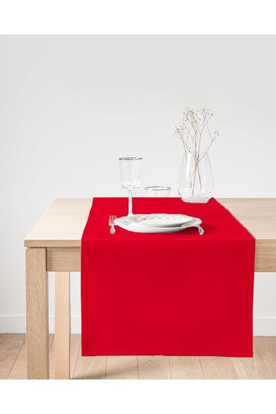 Realhomes Alergăr din piele de căprioară, de culoare roșie, imprimat digital