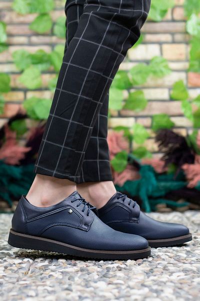 Riccon Ανδρικά παπούτσια casual με στάμπα Navy Blue 0012192