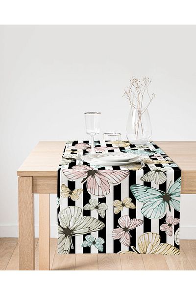 Realhomes Butterfly Digital Printed Special Design Suede Runner