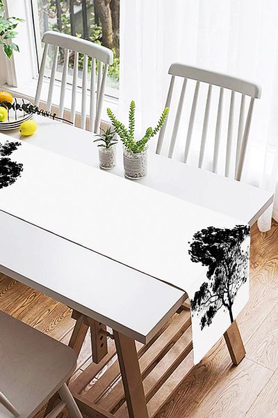 Realhomes Decorativ Natură Desen Arboresc Motiv Alergăr din piele intoarsa