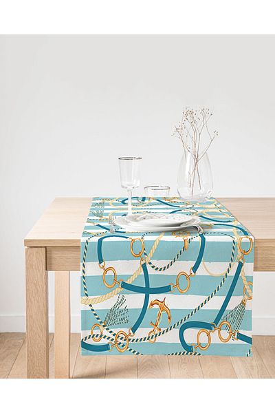 Realhomes Runner modern din piele intoarsa cu imprimare digitala cu design special