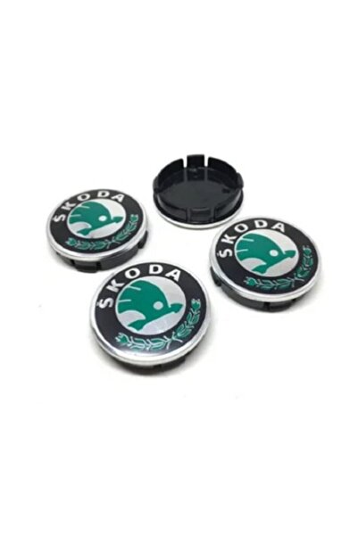DURU DORUK Jant Göbeği Skoda 65/60 60mm Yuva 4'lü Set Yeşil