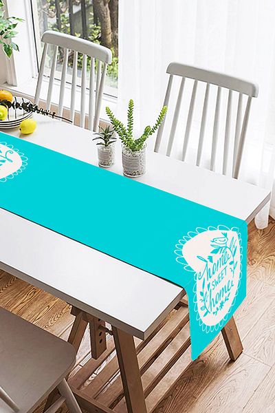 Realhomes Home Sweet Home Digital Printed Διακοσμητικό Suede Runner