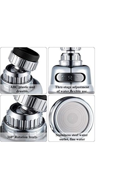 AKCAKESE 3 Adet 3 Fonksiyonlu Krom Musluk Başlığı Gelsin %75 Su Tasarruflu Mu...