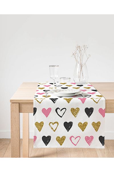 Realhomes Ημέρα του Αγίου Βαλεντίνου Special Design Digital Printed Suede Runner
