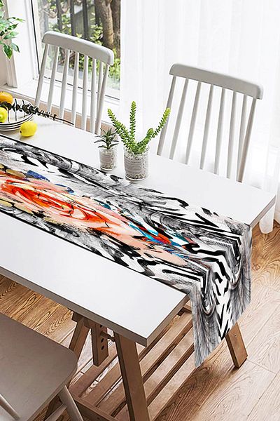 Realhomes Design special, imprimat digital, alergător modern din piele de căprioară