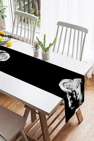 Realhomes Alergăr modern din piele de căprioară cu design special, imprimat digital