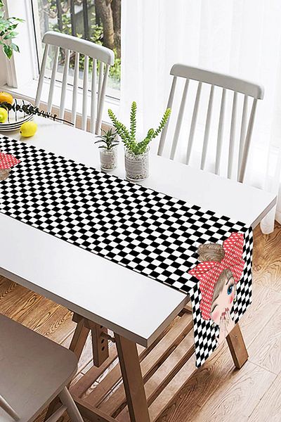 Realhomes Fashion Girl Imprimat Digital Design Special Runner din piele intoarsa