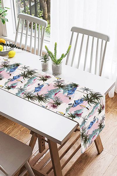 Realhomes Ψηφιακό τυπωμένο Suede Runner με μοτίβο νησίδας με μοτίβο παλάμης