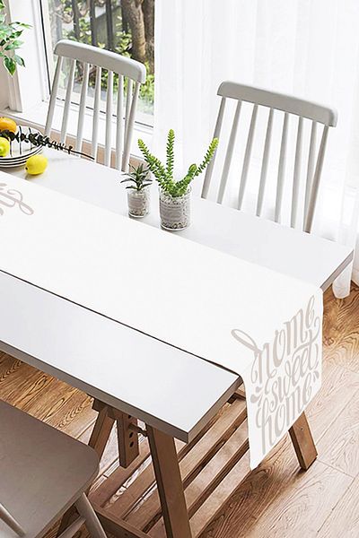 Realhomes Ανοιχτό Γκρι Διακοσμητικό Σπίτι Sweet Home Suede Runner