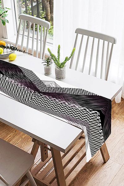 Realhomes Runner modern din piele intoarsa cu imprimare digitala cu design special