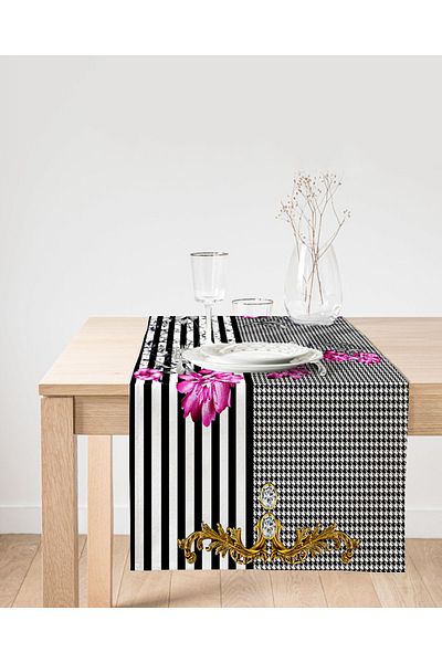 Realhomes Runner modern din piele intoarsa cu imprimare digitala cu design special