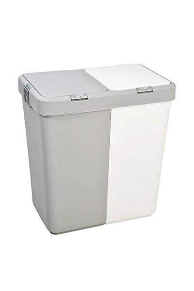 Motek Kirli Çamaşır Sepeti Çift Gözlü Kirli Sepeti Otomatik Kapak 40+40=80 Litre