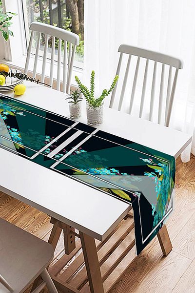 Realhomes Runner modern din piele intoarsa cu imprimare digitala cu design special