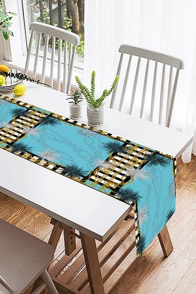 Realhomes Alergăr modern din piele de căprioară cu design special, imprimat digital